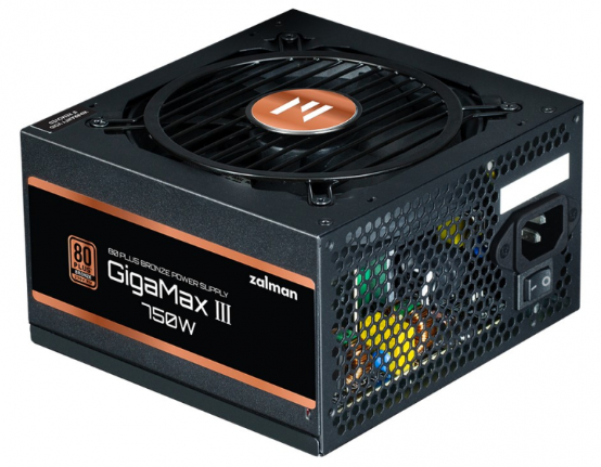 Блок питания 750W Zalman ZM750-GV3 (120mm, 24+8pin, 4*8pin, 6*Sata, 3*Molex, 80 PLUS Bronze)