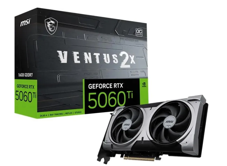 Видеокарта 16Gb MSI RTX 5060 Ti 16G VENTUS 2X OC PLUS (RTX5060Ti) GDDR7 HDMI DP