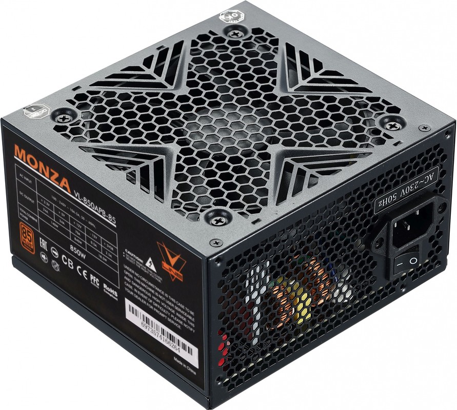 Блок питания 850W Formula MONZA VL-850APB-85 80+ Bronze (120mm, 24+8pin, 4*8pin, 7*Sata, 3*Molex, 80 PLUS BRONZE)
