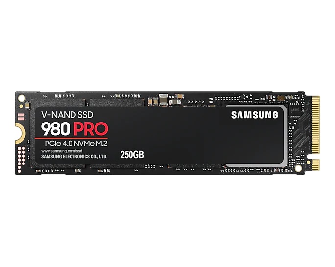 Накопитель SSD M.2 250Gb Samsung 980 PRO (PCI-E 4.0 x4, 6400/2700 Мбайт/сек)