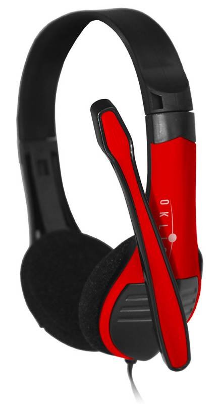 Наушники проводные Oklick HS-M150 (микрофон, накладные, 20-20 000 Гц, 105 дБ, 2 м) Black-Red