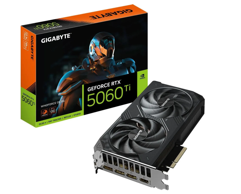 Видеокарта 8Gb Gigabyte GV-N506TWF2OC-8GD (RTX5060Ti) GDDR7 HDMI DP
