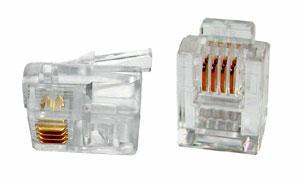 Коннектор RJ-11, телефонный (6P4C) 100 шт. Cablexpert