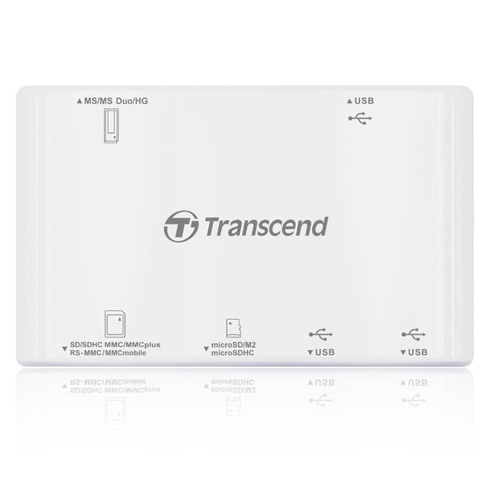 Внешний картридер Transcend TS-RDP7W (480 Мб/с, microSD/SD/SDHC/MS/MMC, 3*USB) White