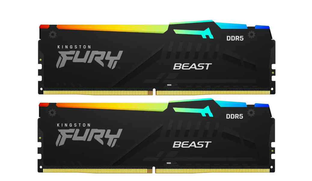 Модуль памяти DDR5 16Gb 6000MHz Kingston Fury Beast Black RGB (Kit of 2)