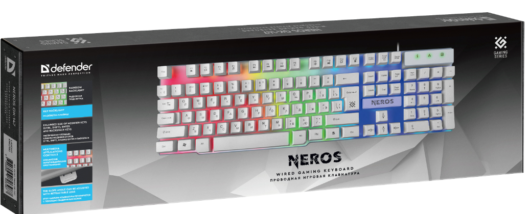 Клавиатура проводная Defender Neros GK-147 White