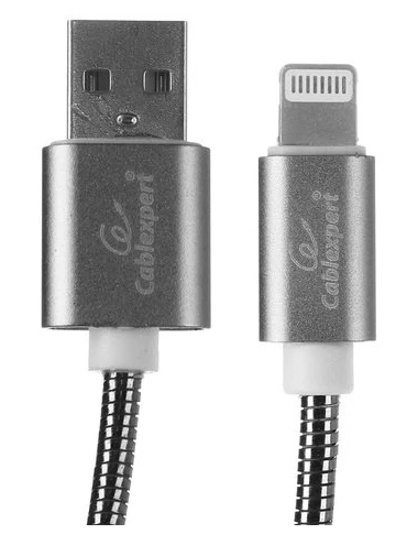 Кабель USB-A < - > Lightning, 1.8м, Cablexpert,  серия GOLD армированный шнур, металлические разъёмы