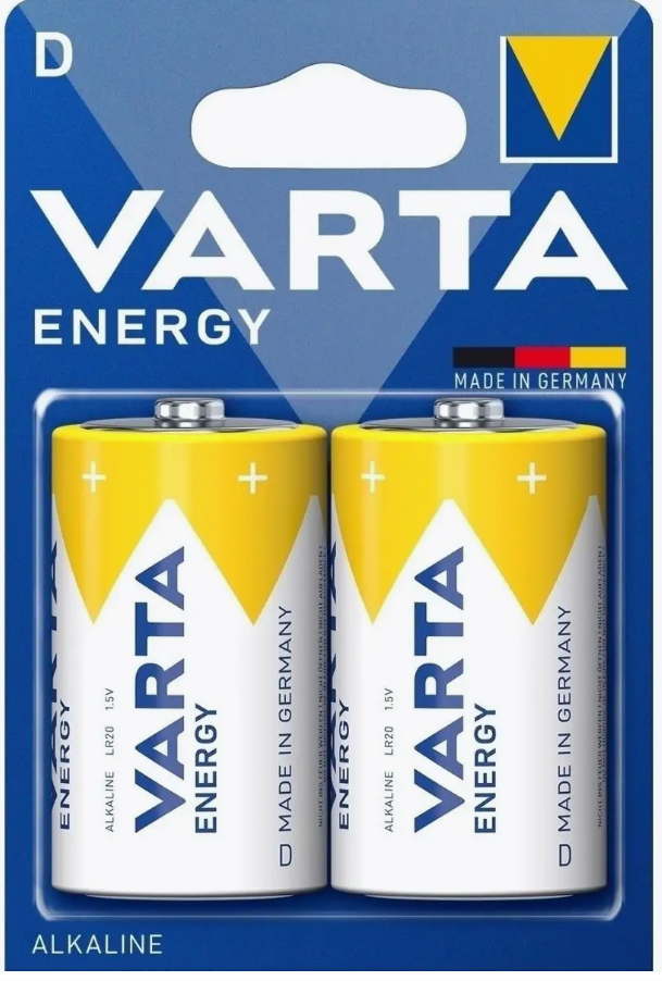 Элемент питания LR20 (D), 2шт, Varta Energy BL2 Alkaline