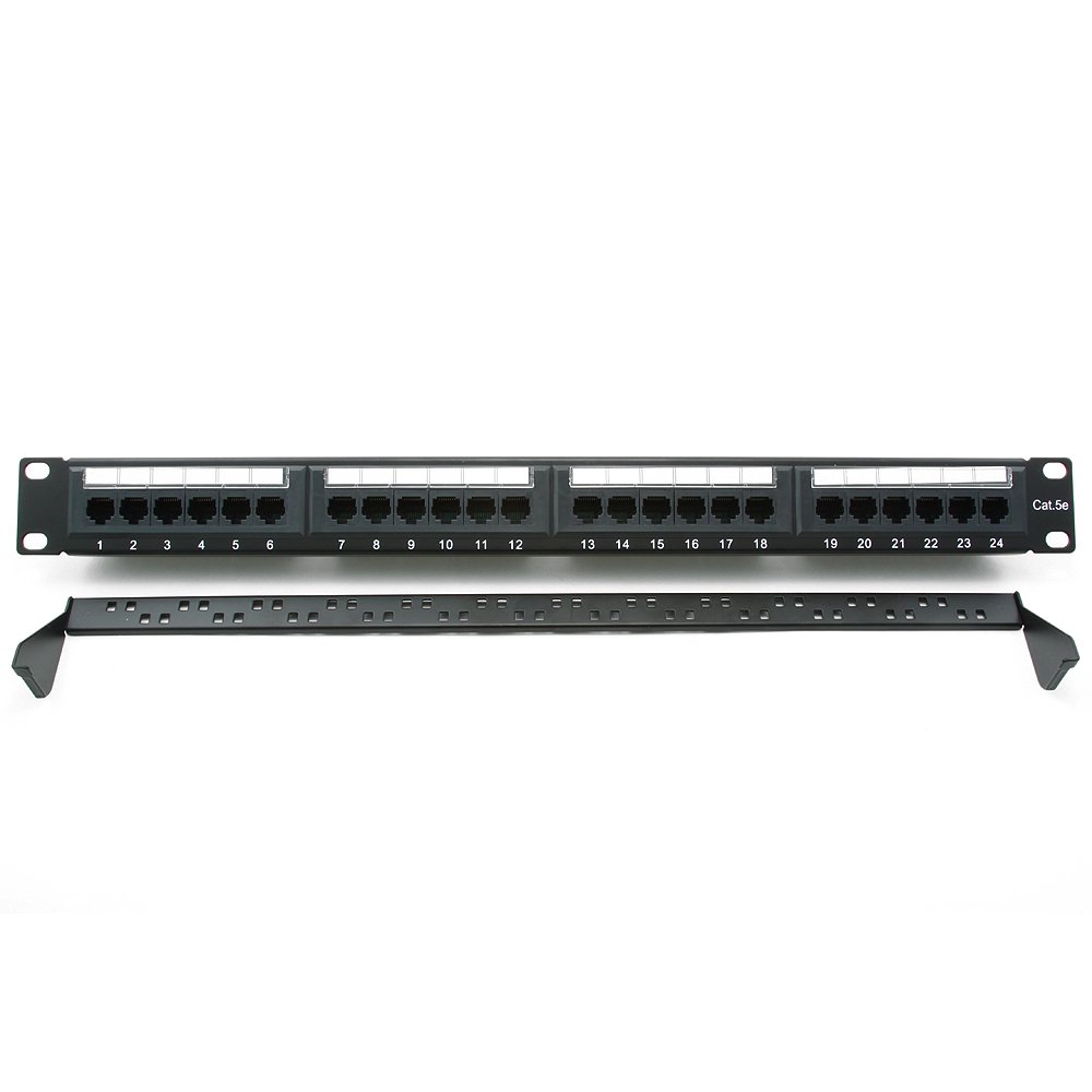 Патч-панель 24 port UTP 5e, RJ45, 19" 1U, Cablexpert NPP-C524CM-001