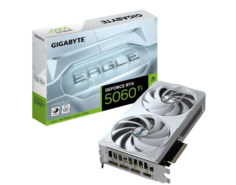 Видеокарта 8Gb Gigabyte GV-N506TEAGLEOC ICE-8GD (RTX5060Ti) GDDR7 HDMI DP