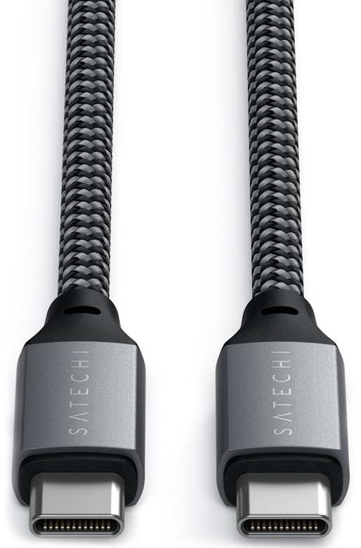 Кабель USB-C < - > USB-C, 2.0м, Satechi 100W Space Gray