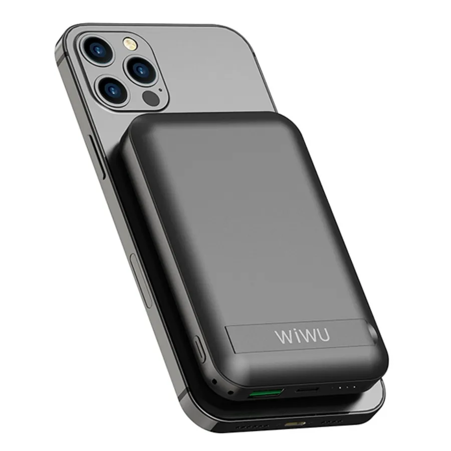 Внешний аккумулятор 10000 mAh_ WIWU Snap Cube Magsafe Wireless Charge Black