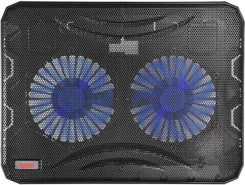 Подставка для ноутбука 15" BURO LCP156 (металл. сетка, 2*1000 об/мин, 22дБ, LED-подсветка) Black