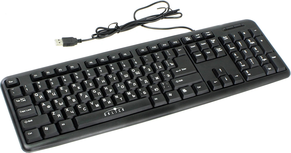 Клавиатура проводная Oklick 180M USB Black