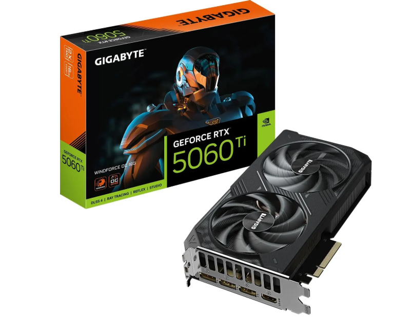 Видеокарта 16Gb Gigabyte GV-N506TWF2OC-16GD (RTX5060Ti) GDDR7 128bit HDMI DP