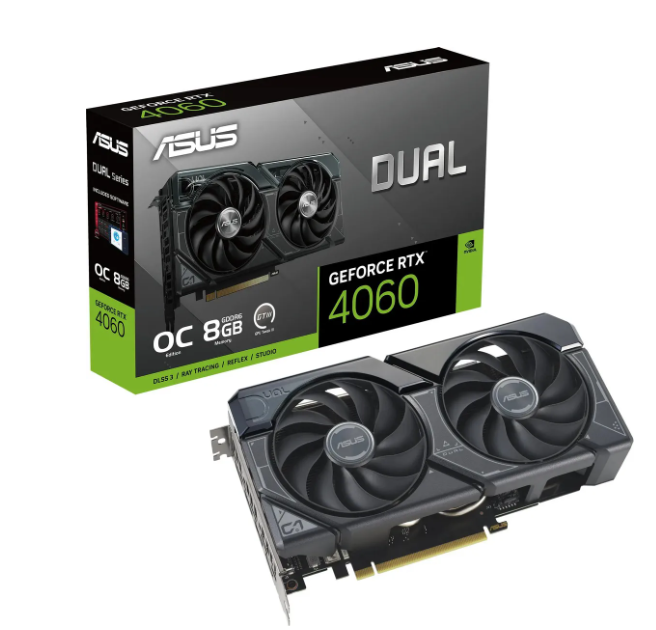 Видеокарта 8Gb ASUS DUAL-RTX4060-O8G (RTX4060) GDDR6 128bit HDMI DP