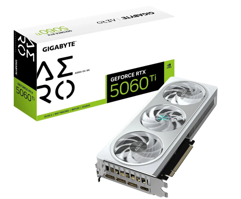 Видеокарта 8Gb Gigabyte GV-N506TAERO OC-8GD (RTX5060Ti) GDDR7 128bit HDMI DP