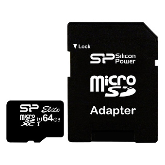 Карта памяти microSD 64Gb Silicon Power Elite microSDXC UHS-I CLASS 10