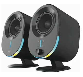 Акустическая система OKLICK OK-303A (2x10W, Bluetooth, USB, АUX INPUT, подсветка) black