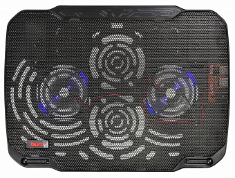 Подставка для ноутбука 15" BURO LCP156 (металл. сетка, 2*1800 об/мин, 23дБ, LED-подсветка) Black