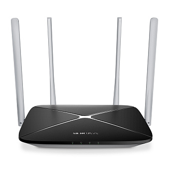 Wi-Fi роутер Mercusys AC12 AC1200, 5 ГГц, 100 Мбит/с, черный