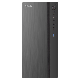 Корпус Ginzzu B200, 2xUSB2.0, 1xUSB 3.0, без вентиляторов, без БП, mATX, черный