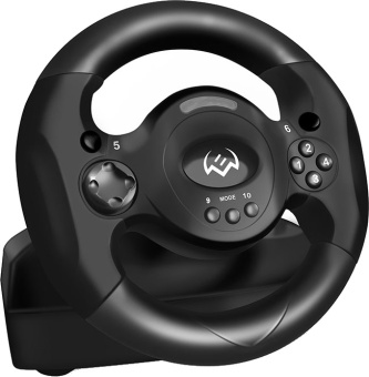 Руль SVEN GC-W300 (рулевое колесо, подрулевые переключатели, 2 педали, 10 кнопок, ПК)