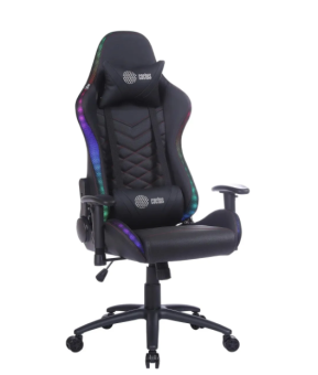 Кресло Cactus CS-CHR-0099BLR (высокая спинка, регулировка подлокотников, RGB подсветка) Черно-Красное