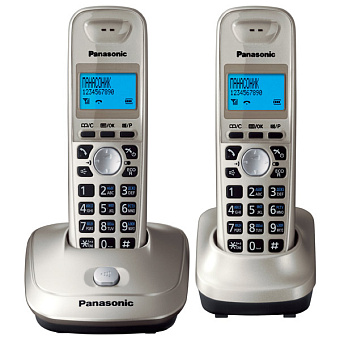 Радиотелефон Panasonic DECT KX-TG 2512 RUN (АОН, +доп. трубка, спикерфон, полифония, платиновый)