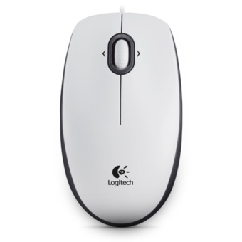Мышь проводная Logitech M100 Optical USB White