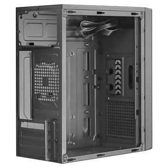 Корпус Ginzzu B200, 2xUSB2.0, 1xUSB 3.0, без вентиляторов, без БП, mATX, черный