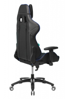 Кресло Zombie VIKING 4 AERO (текстиль/эко.кожа, мех. качания, крест. пластик, до 120 кг) Черно-Синий
