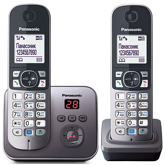Радиотелефон Panasonic DECT KX-TG 6822 RUM (АОН, +доп.трубка, автоответчик, спикерфон, полифония, серый металлик)