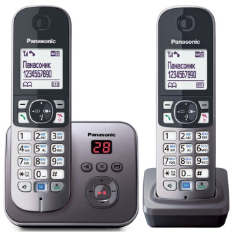 Радиотелефон Panasonic DECT KX-TG 6822 RUM (АОН, +доп.трубка, автоответчик, спикерфон, полифония, серый металлик)