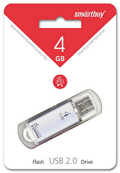 Флешка 4Gb SmartBuy V-Cut Silver