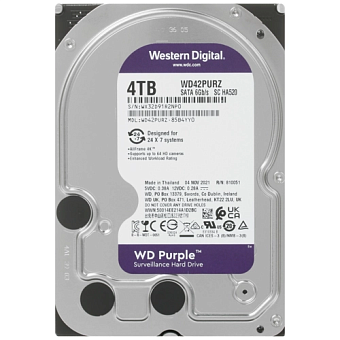 Жесткий диск SATA 4Tb WD Purple 5400rpm 256Mb SATA-3
