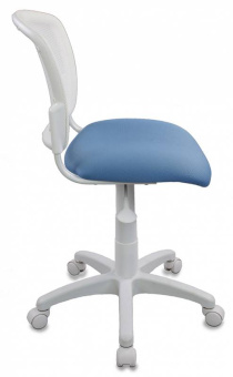 Кресло Бюрократ CH-W296NX (ткань, крест. пластик, до 100 кг) Бело-синее