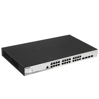 Коммутатор 24 port D-Link DGS-1210-28MP/ME/B 1000 Мбит/сек 24*PoE 4*SFP