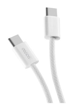 Кабель USB-C < - > USB-C, 3.0м, Deppa 100W, белый