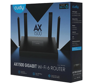 Wi-Fi роутер Cudy WR1500 AX1500 1000 Мбит/с черный