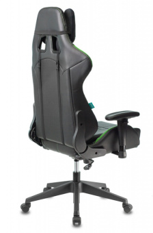 Кресло Zombie VIKING 5 AERO (эко.кожа, мех. качания, крест. пластик, до 120 кг) Черно-зеленый