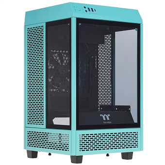 Корпус Thermaltake The Tower 100 Tempered Glass no PSU mITX Turquoise