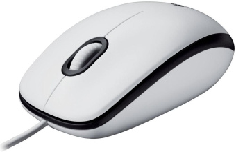 Мышь проводная Logitech M100 Optical USB White