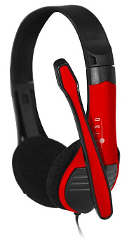 Наушники проводные Oklick HS-M150 (микрофон, накладные, 20-20 000 Гц, 105 дБ, 2 м) Black-Red