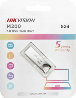 Флешка 8Gb Hikvision 8GB M200 USB2,0 серебристый