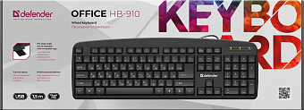 Клавиатура проводная Defender Office HB-910 USB Black