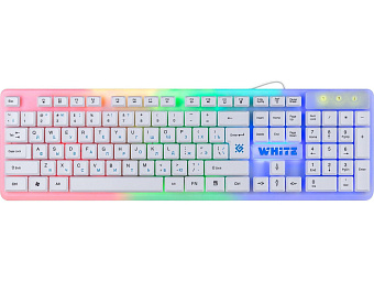 Клавиатура проводная Defender GK-172 Rainbow Led White