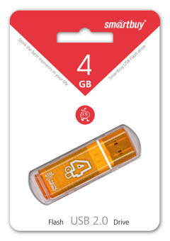 Флешка 4Gb SmartBuy Glossy Orange