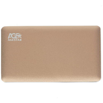 Внешний контейнер USB3.0 -> SATA 2.5", AgeStar 31UB2A16C, алюминий, золотой