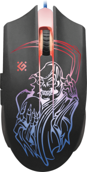 Мышь проводная Defender GM-190L Ghost (3200dpi переключаемая подсветка коврик в комплекте ) USB Black